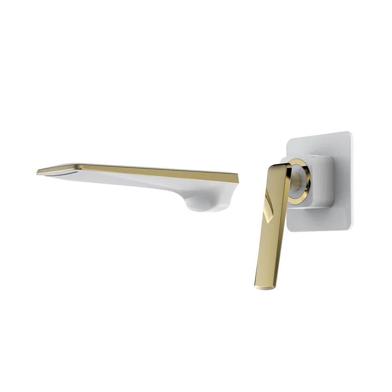 Solid Brass Bathroom Basin Faucet Wall Mounted Waterfall Spout Hot&Cold Water Mixer Tap Crane