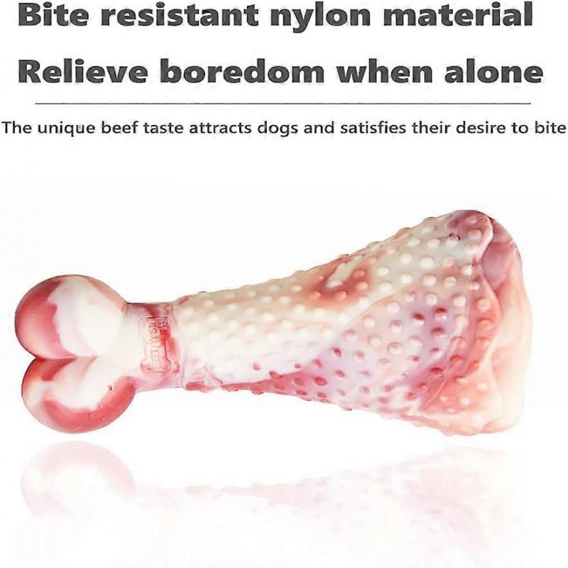 Dog Chew Toy, Dog Toothbrush Toys for Aggressive Chewing, Dog Toy for Cleaning Teeth, Drumstick, Beef Flavor
