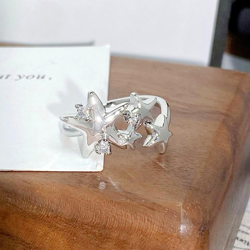 [Blue Ocean Secret Realm] Starfish Shell Enamel Oil Drip Zir*****Pening Ring Niche Light Luxury High Sense Ring