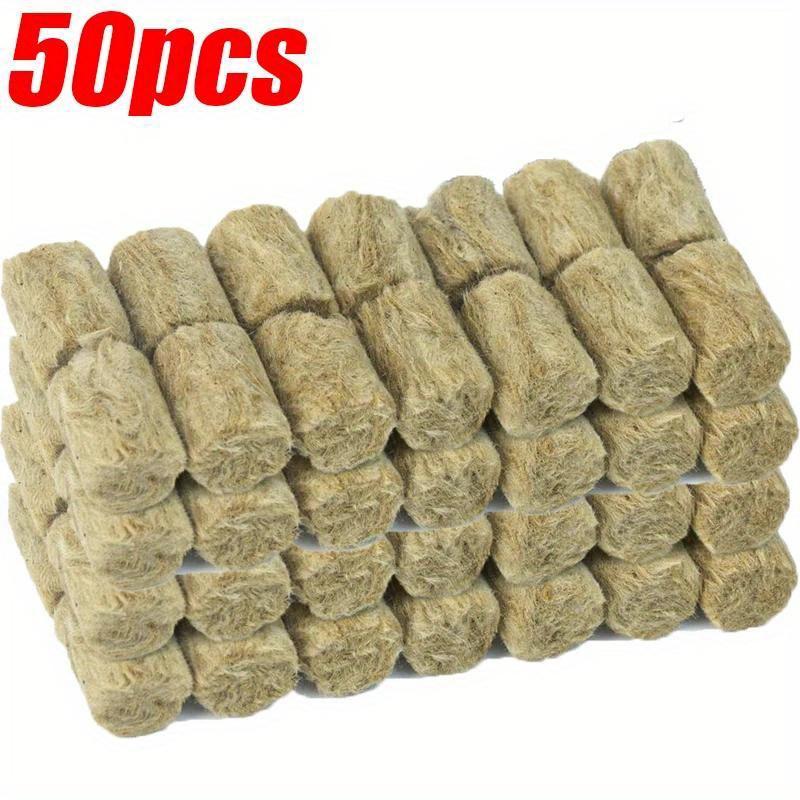 50pcs/set Hydroponic Grow Media Seedling Grow Plug Cubes Plant Cubes Soilless Substrate Seeded Rock Wool Plug Seedling Block