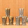 Bakır Şarap Bardağı Shot Cam Antik Mini Metal İçecek Bardağı Antik Mısır Efsane 3D Rölyef Ra Ramesses Altın Likör Votka Şarap Tumbler
