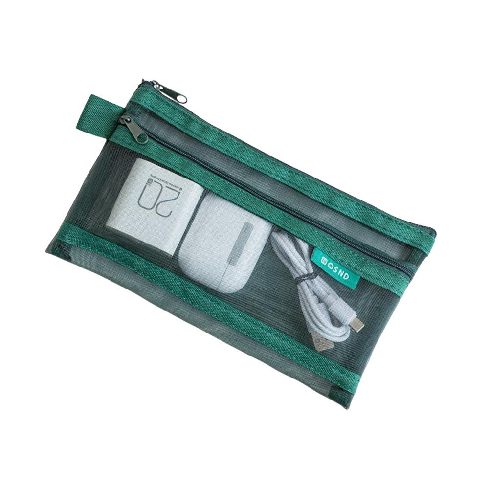 Multipurpose Nylon Transparent Storage Bag Square Lightweight Mesh Storage Pouch Breathable Data Lines Organizer Home Use