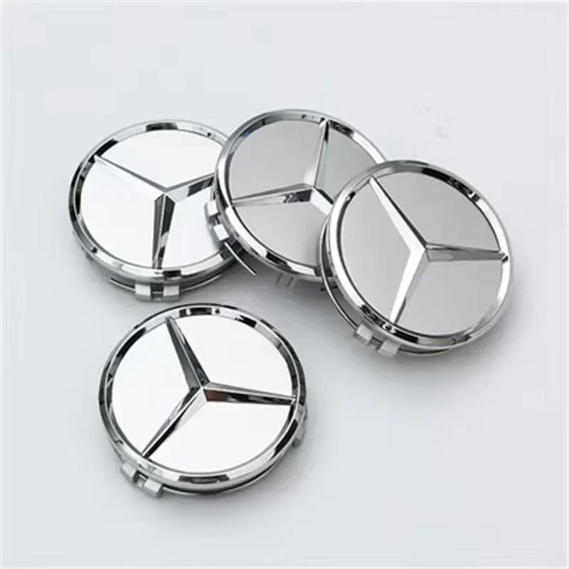 

C200 E200 For Mercedes Benz 4PCS 75mm Car Wheel Center Cap Hub Covers Badge Accessories for Mercedes benz AMG C/E/S GLE CLC Clas