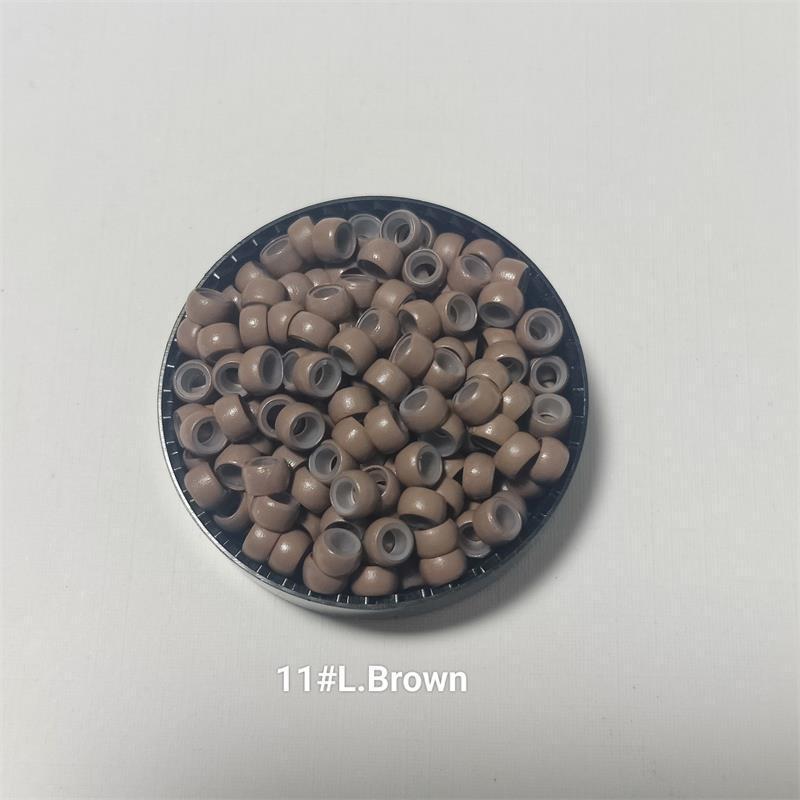 200Pcs Hair Extension Tools 4.0Mm Silicone Nano Rings For Nano Rings Copper With Silicone Lined Hair Beads Hair Rings