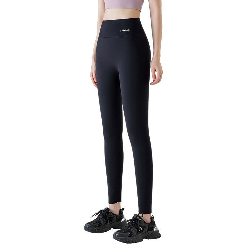 Women's High-Waisted Velvet Leggings - Thick, Warm Gray Yoga Pants for Autumn/Winter 2024