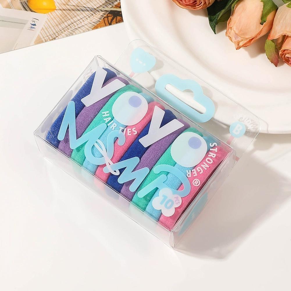 10pcs/set Simple Mixed-color Hair Tie Soft Seamless Highly Elastic Durable Rubber Band Hair Rope Headwear Hair Accessories