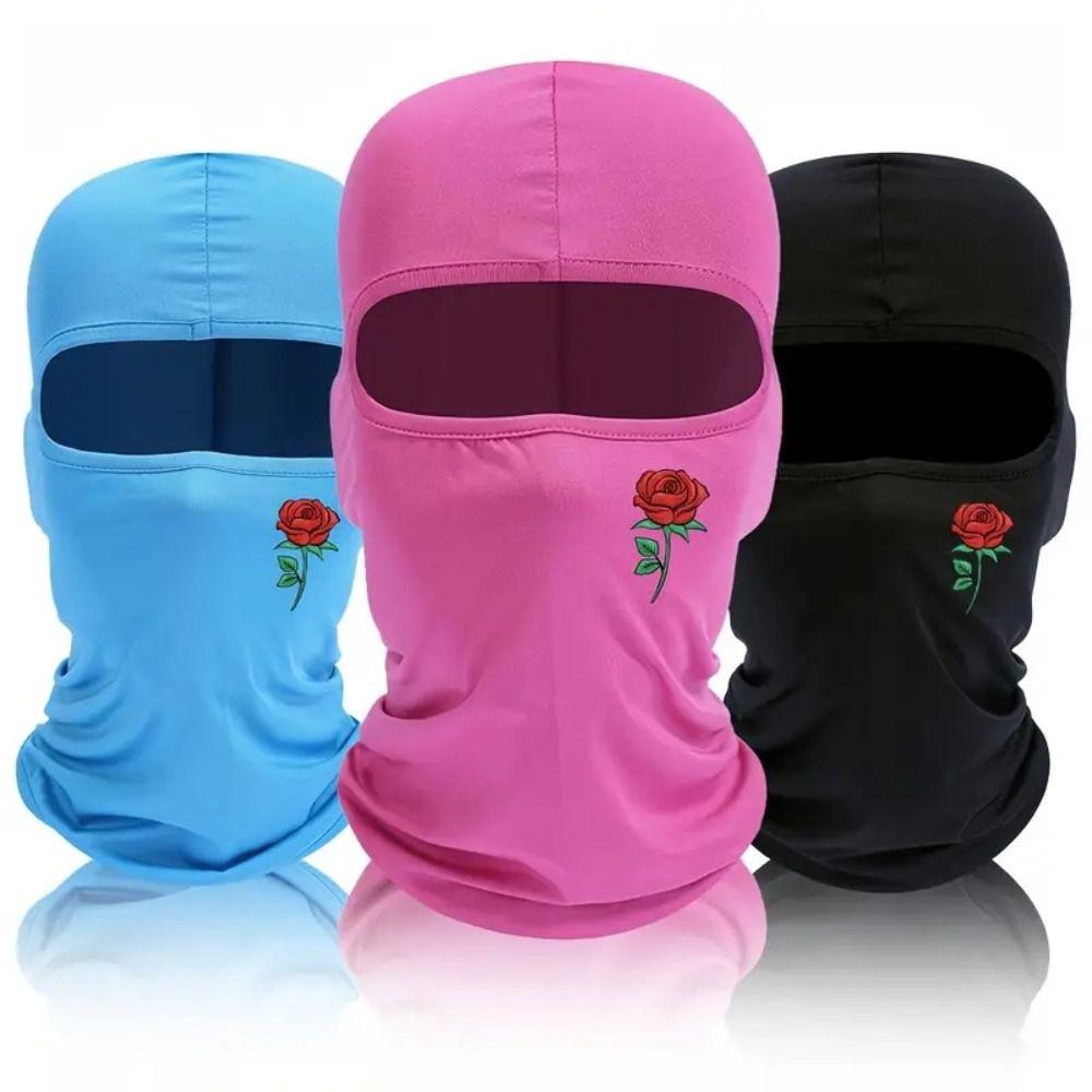 Rose Printed Ski Mask Sun UV Protection Women Men Hood New Head Full Face Mask  Outdoor Cycling