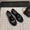 Spot height increased by 5cm~ Classic open-edged bead cowhide extravagant small gold coin loafer leather shoes