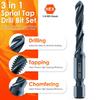 6pcs Set Cobalt Drill Bits and Taps | Combination Drill Bits, Taps, and Tap Heads Set with Countersink and Deburring Features, Metric Sizes M3 To M10