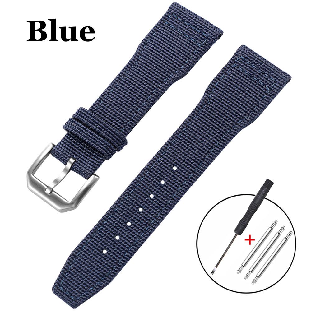 Premium Nylon Canvas Watch Strap Genuine Leather Watchband 20mm 21mm 22mm for IWC Pilot Series Green Black Brown Bracelet Belt