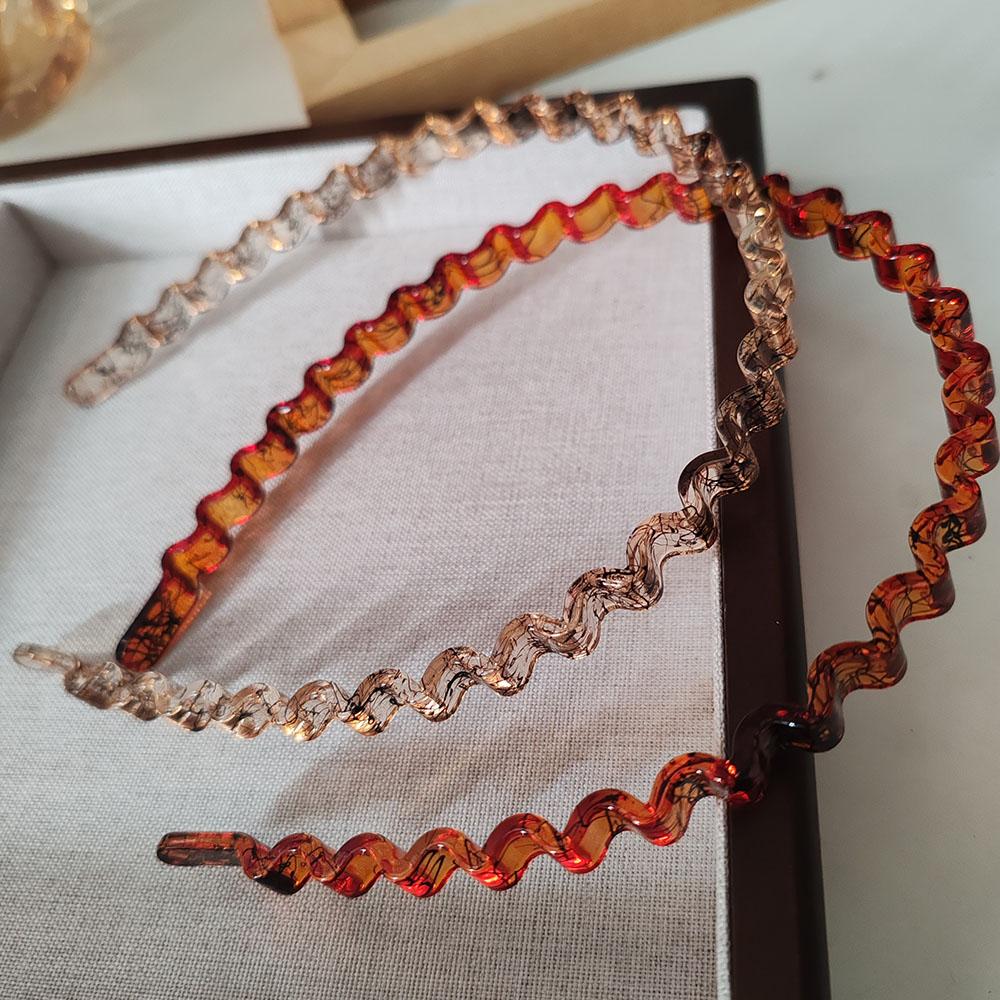 Fashion Wave Black Unisex Bezel Hairbands Headbands for Women Men Girls Vintage Hoop for Washface Tool Hair Bands Accessories