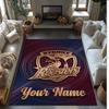 Sydney Roosters Crystal Velvet Rug, Custom Name Text Personalized Non‑Slip Floor Mat for Home Decor Gift