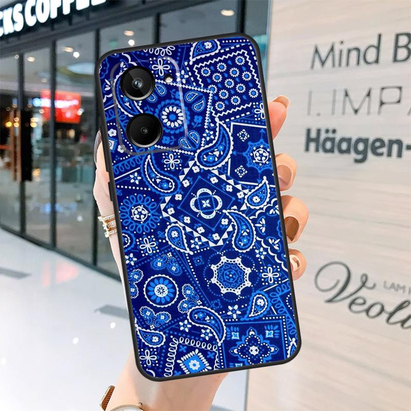 Blue Bandana Paisley Case For Realme 15 Pro 14 13 11 12 Pro Plus GT7 GT6 C55 C51 C53 C35 C33 C61 C65 C67 C71 C75