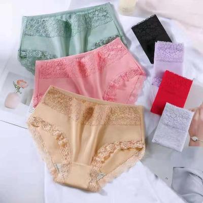 5 pçs cintura alta 5 pçs calcinha feminina algodão respirável sexy rendas roupa interior feminina cuecas senhoras