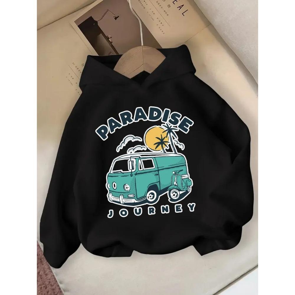 A Casual And Fashionable Hooded Sweatshirt With Cartoon Printed Patterns For Boys In Autumn