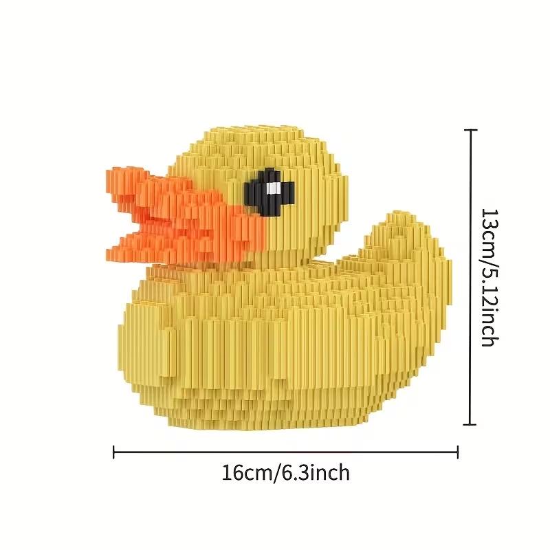 Yellow Duck Building Block Set - STEM Toy, Interlocking DIY Assembly Kit