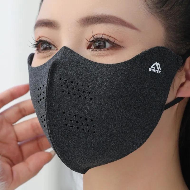 Unisex Double-Sided Fleece Mask for Autumn/Winter - Breathable, Full Face Coverage, 3D Slimming, Eye Corner Protection