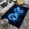 "Blue Flame Soccer Ball Pattern Carpet for Bedroom or Living Room" Suitable for use as an anti-slip for living room bedroom sofas