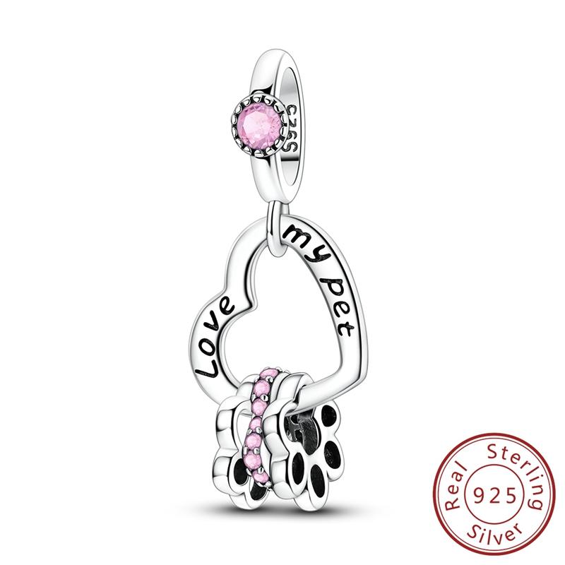 Original Copper Charms Beads Bear Black Swan Angel Cherry Charms Fit Bracelet Pendant Women Girl Diy Jewelry Gift