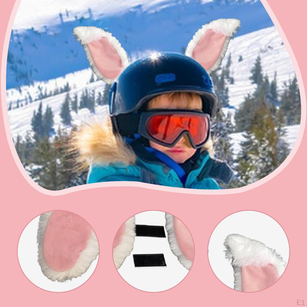 Helm Dekoration Hasenohren mit Klebe-Geschenk Dekorativ Einfach anzubringen für Outdoor-Sportarten