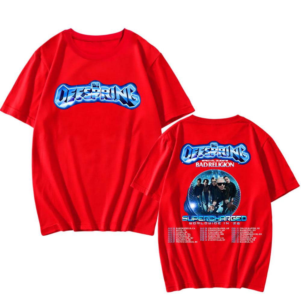The Offspring SUPERCHARGE Worldwide in 2026 Tour Tshirts Cotton Short Sleeve Casual T-shirt Graphic Printing Clothing