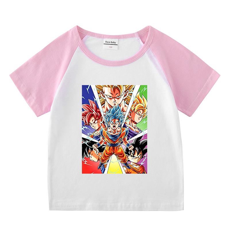 Kids' Summer Sports Two-Piece Set: Color Block T-Shirt & Shorts