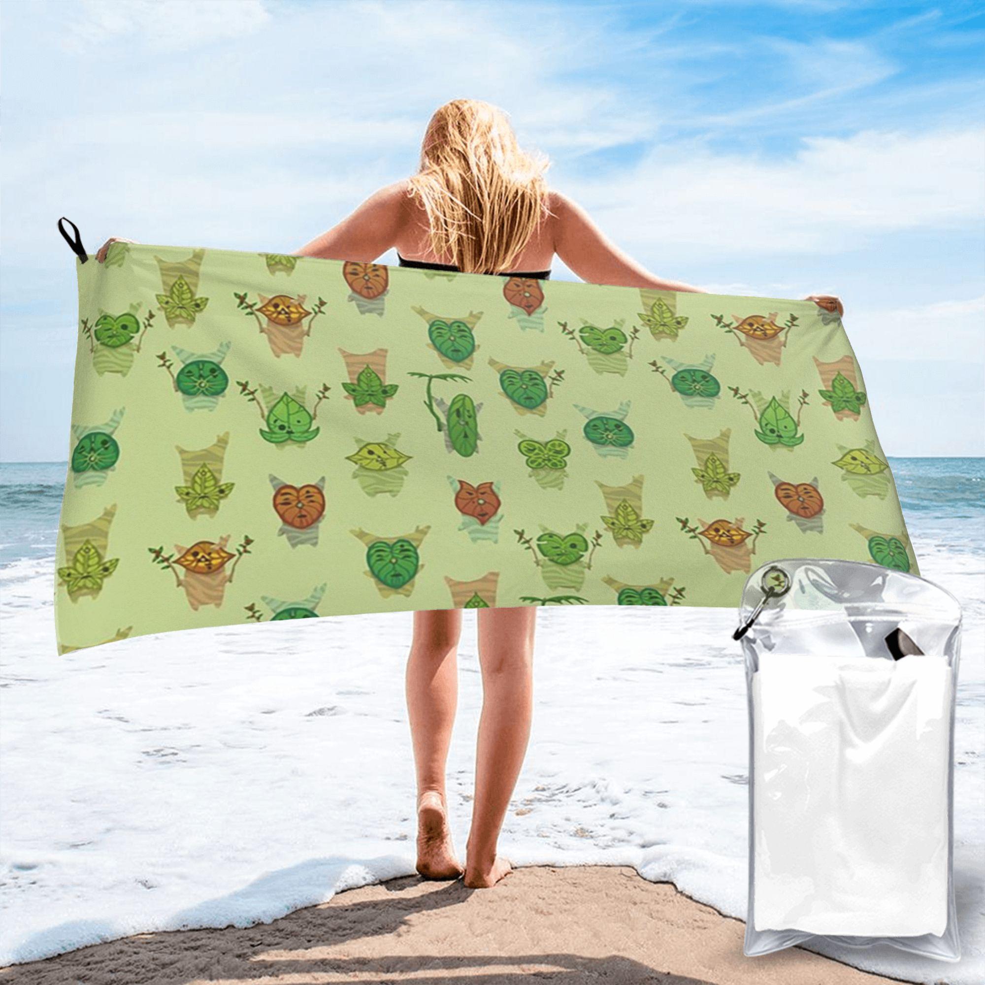 

Korok Pattern Beach Towel Soft Microfiber Quick Dry Absorbent Quick Towels For Bath W30*H60(CM)