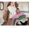 2026 Winter Knitted Scarf Women Soft Warm Neck Wrap Solid Color Chunky Crochet Style