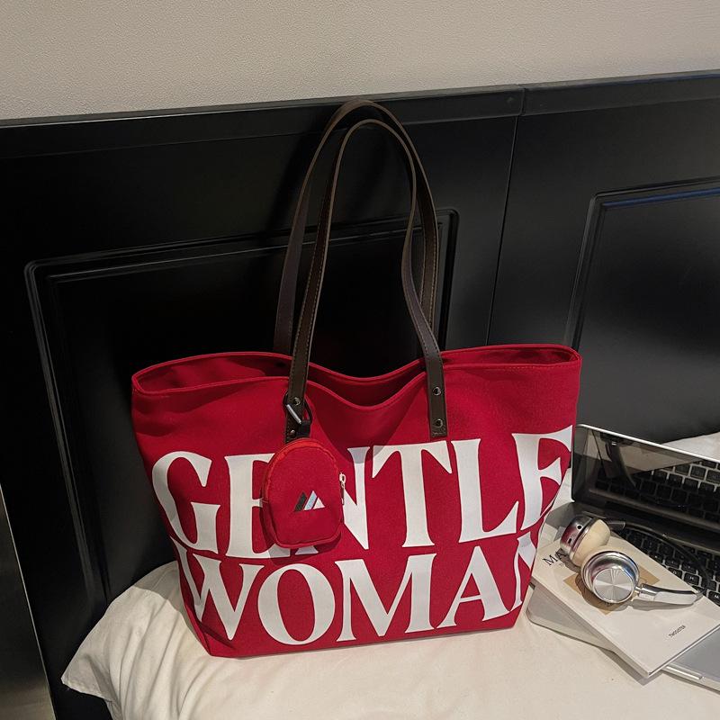 

Модный тренд сумка большой вместимости повседневная личность новая сумка через плечо 2025 осень зима женская повседневная сумка-тоут Without pendant бордовый