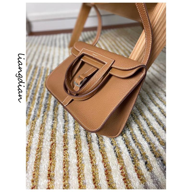 

Handmade first-layer original cowhide Hazan bag, new one-shoulder portable messenger genuine leather women s bag, fashionable