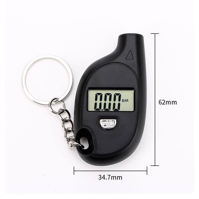 Mini Keychain Style Tire Gauge Digital Lcd Display Car Tire Air Pressure Tester Meter Auto Car Motorcycle Tire Safety Alarm