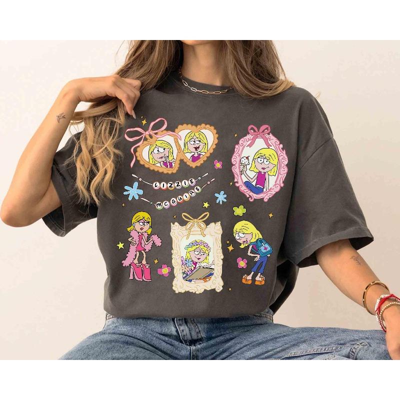 

2026 Summer Disney Lizzie McGuire Graphic Tshirt Men Women Fashion Cotton Quality Casual Loose Short Sleeve Classic Unisex S