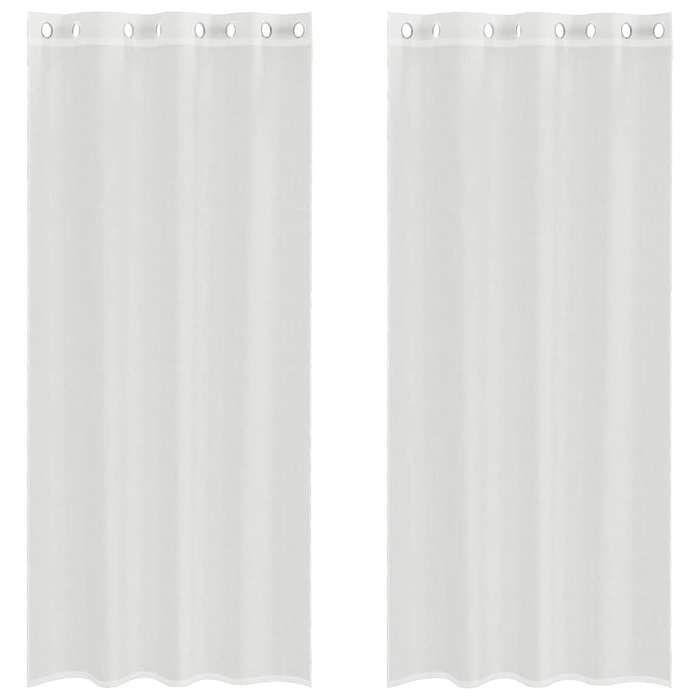 VidaXL Rideaux en voile avec œillets 2 pcs blanc, rideau en filet, rideau transparent, voile de fenêtre, traitement de 4102151