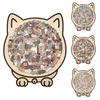 135-Piece Cat Shaped Wooden Jigsaw Puzzle Mailard/Macaron/Wooden/Morandi-Colored Animal Shape Puzzles for Adults Cat Lovers