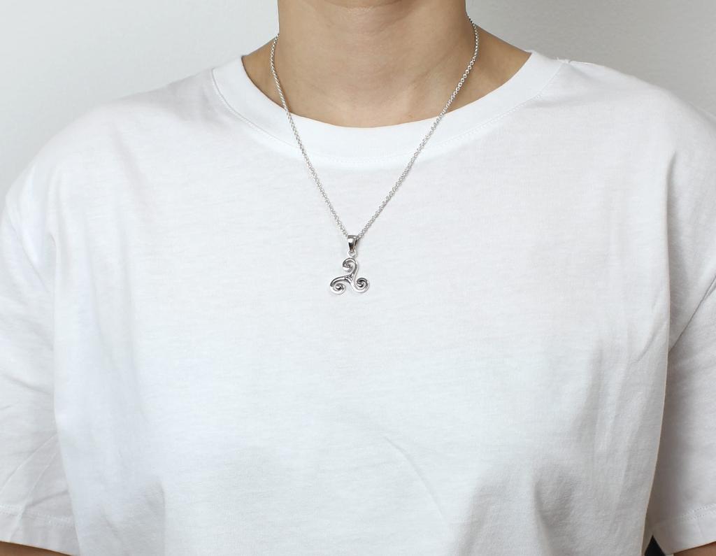 Triquetra Triskelion Triskel Dreifachspirale Keltisches Triskelion Silber 925 Anhänger