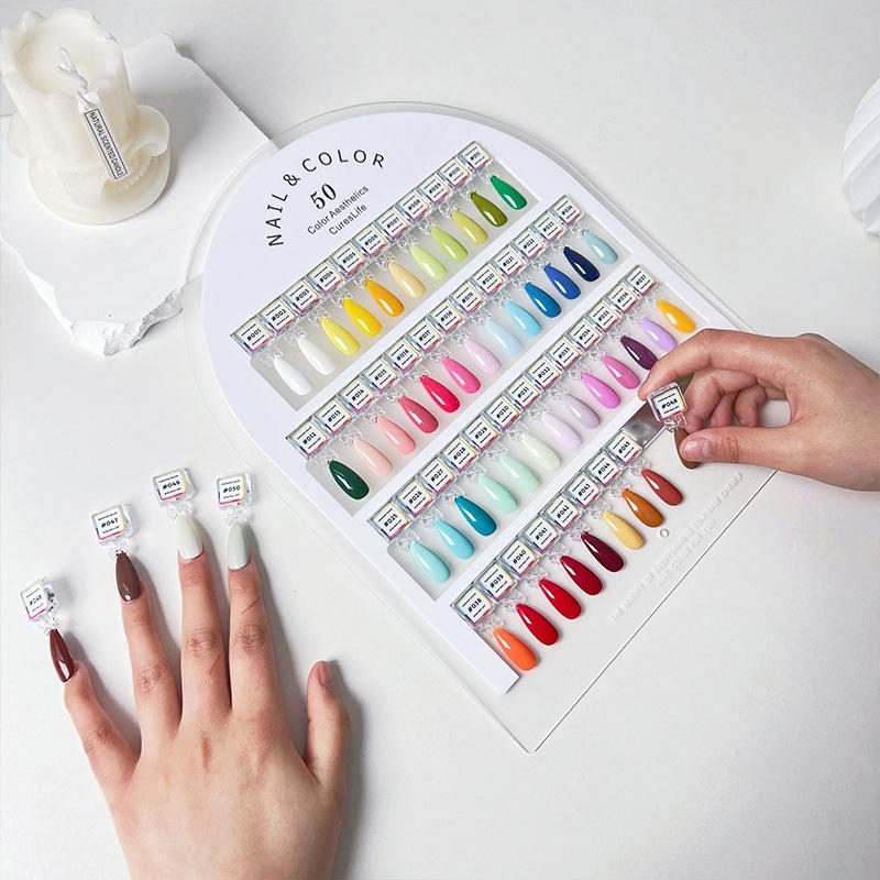 Nová Prémiová Akrylová Barevná Paleta pro Nehty Magnetické Hroty Nehtů Displejová Deska Barevná Karta s Číslovanými Samolepkami pro Nehtové Studio