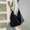Fashion Solid Color Canvas Shoulder Bag Large Capacity Tote Bags Crossbody Bag For Women Travel Shopping Bags Daily