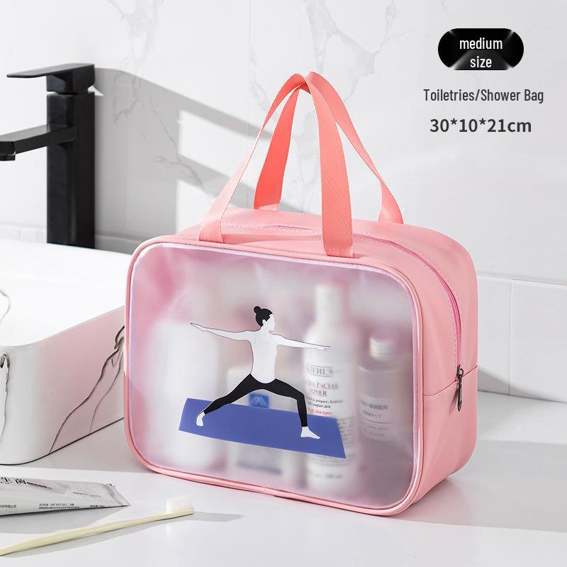 Borsa da Toilette e Trucco Portatile di Grande Capacità per Esterno, Spiaggia, Yoga e Fitness con Separazione Umido-Secco