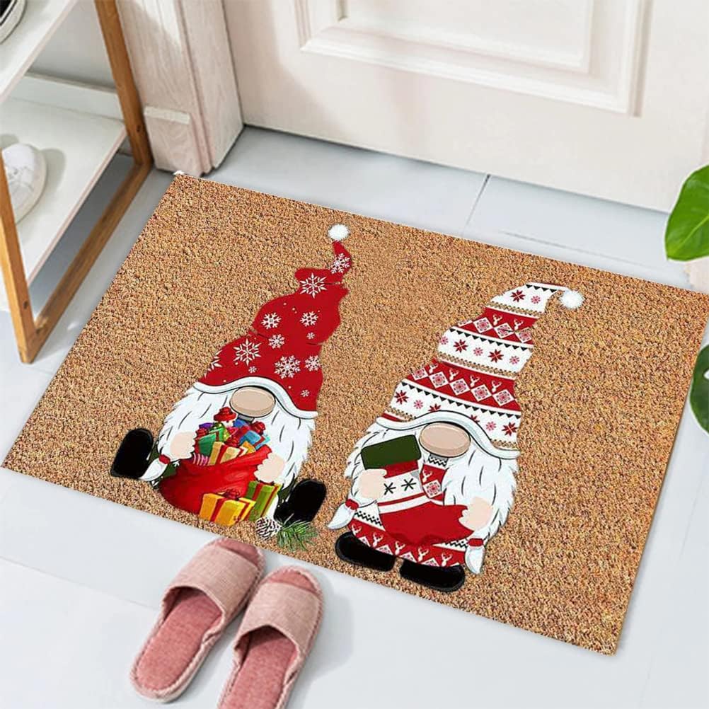 VIKAMA Christmas Welcome Floor Mat Dwarf Dwarf Dwarf Bedroom Kitchen Floor Mat Christmas Decoration Entrance Carpet
