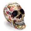 Halloween Home Bar Table Desktop Decoration Resin Color Flower Painting 1Pc,Horror Skull Craft Gift Skull Decoration