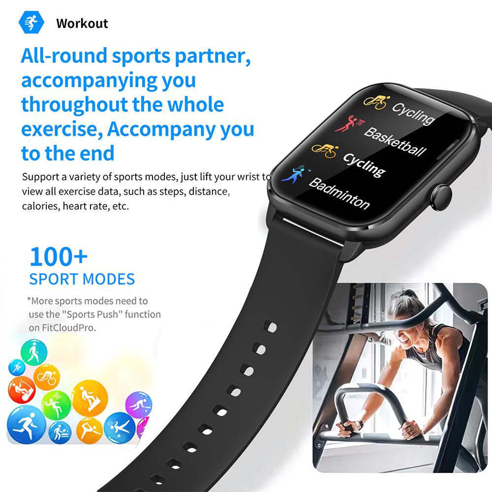 1.9" Men Blue Tooth Call Sports Fitness Smartwatch Waterproof Bracelet Heart Rate Voice Assistant Women Smart Watch