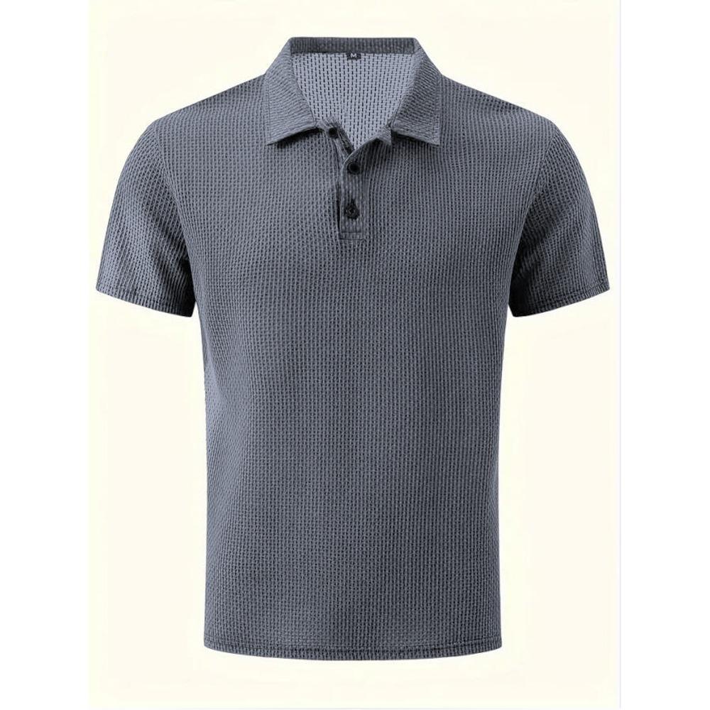 Golf Shirt Men Summer New Men's Lop-up Hollow Short-sleeved Polo Shirt Ice Silk Cool T-shirt Male