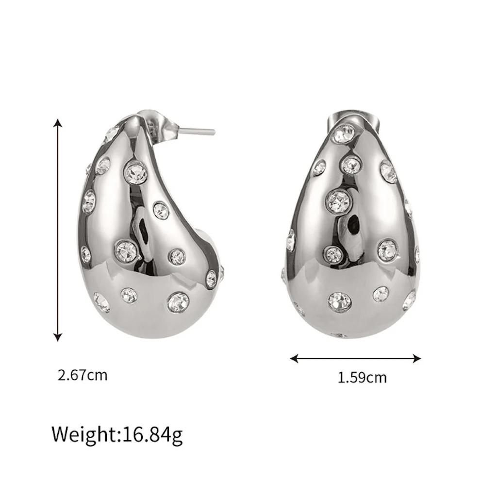INS Personalized Trend Earrings Fashion Jewelry Large Gold Color Alloy Water Drop Crystal Women s Earrings Party Accessories