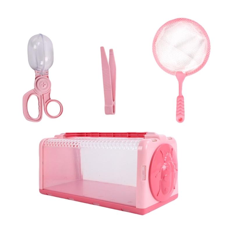 Educational Insect Exploration Kits with Catcher Net and Tweezers for Kids Science Nature Exploring Outdoor Activity Toy