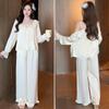 Milk White Pure Desire High-grade Light Luxury Lace Splicing Pajama Set Can Be Worn At Home, Summer Suspender Pajama Cover