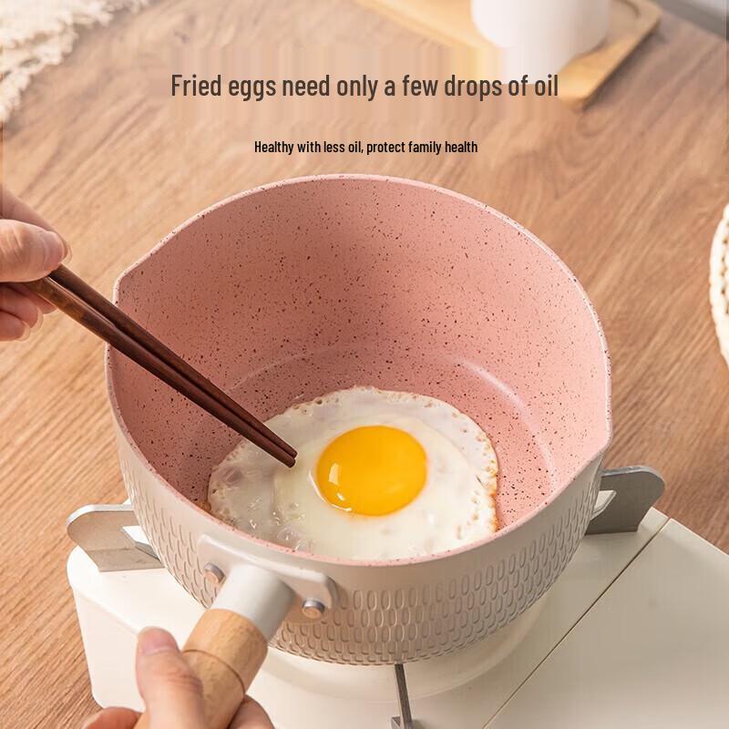 Chuda Huang 20cm White Non-Stick Aluminum Yukihira Saucepan