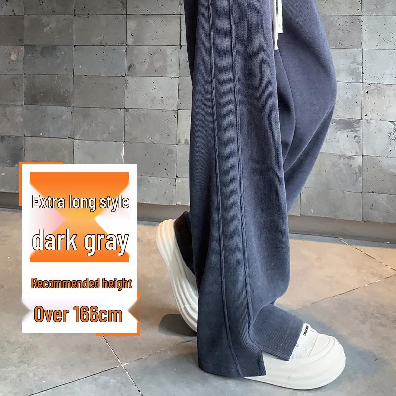 

2026 Versatile Slimming Straight-Leg Slit Pants - Casual, Thickened Plus Velvet for Autumn & Winter XL - Recommends 121-135 lbs