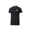 T7 Iconic Tee Letter Print Striped Crew Neck Short Sleeve T-Shirt Men Tops Black 538204-01