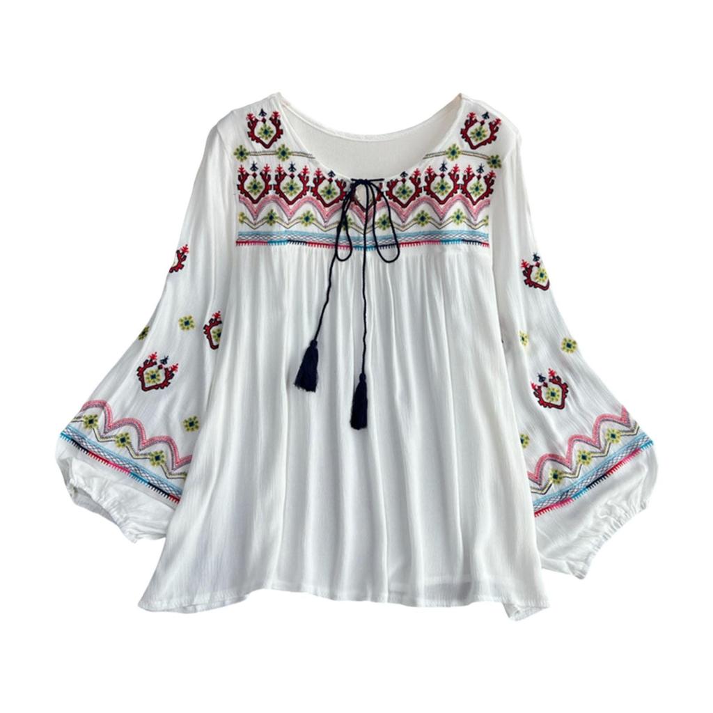 Women's Embroidered Blouse for Summer Beach And Street Activities