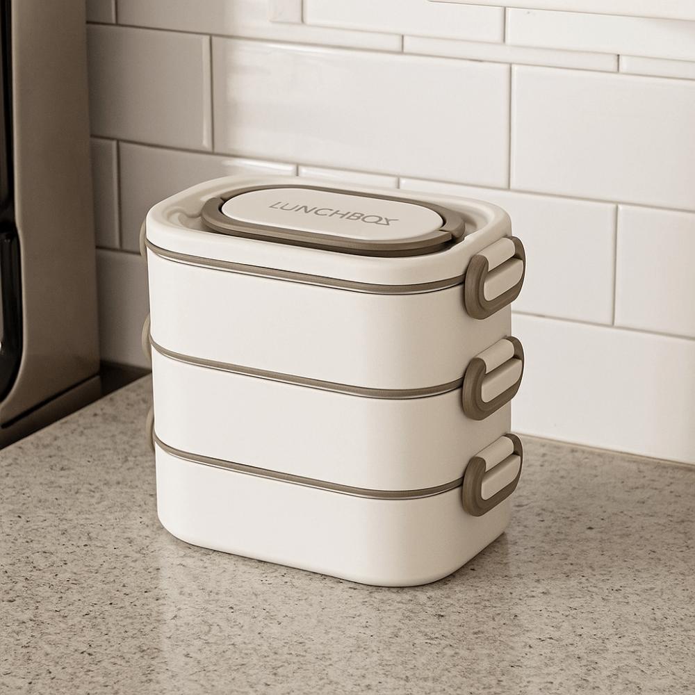 Leak-proof Stainless Steel Lunch Box Insulated Divided Food Storage Container  Student